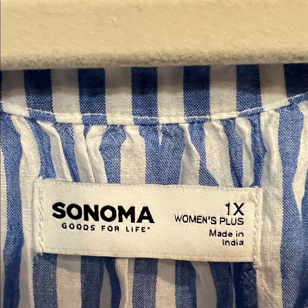 Sonoma Striped Blouse in Blue and White - Picture 4 of 5